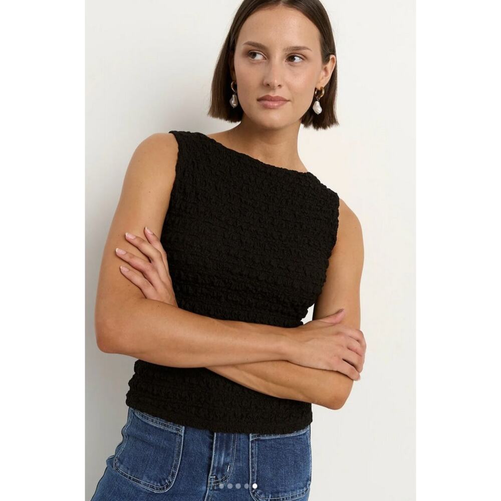 Comune Smock Sleeveless‎ Top Black Small Casual Street Minimalist